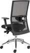 Ergonomische EN-1335 genormeerde bureaustoel 1514 Chroom frame met rug in Zwart