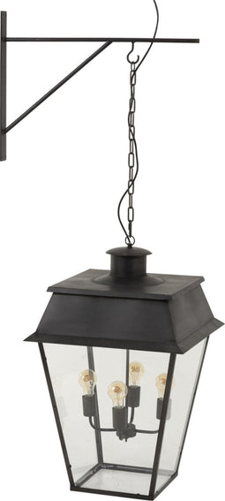 J-line Hanglamp Met Zijsteun Metal/Glas Zwart