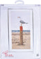 Thea Gouverneur - Borduurpakket met telpatroon - 1062A - Voorgesorteerde DMC Garens - Meeuw - Aida - 33 cm x 65 cm - DIY Kit