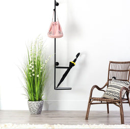 Kapstok 37 x 37 x 170 cm Zwart Metaal industrial