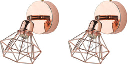 ERMA - Wandlamp set van 2 - Koper - Metaal