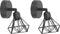 ERMA - Wandlamp set van 2 - Zwart - Metaal