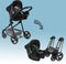 NANIA GIULIA 3 in 1 gecombineerde kinderwagen + BEONE EVO R129 autostoeltje 40-85 cm - Reiswieg van 0 tot 6 maanden