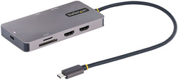 StarTech.com USB-C Multiport Adapter - 8-in-1 Dock - Dual HDMI 4K 60Hz - 100W Power Delivery - 30cm Kabel