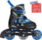 Nijdam Inlineskates Junior - Verstelbaar - Softboot - Zwart/Blauw/Grijs