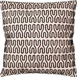 Woood Kussen Alvar - Katoen - Zand/Zwart - 45x45x10