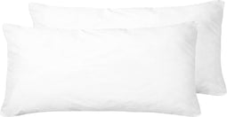 ERRIGAL - 2x Kussens laag - Wit - 40 x 80 cm - Microvezel