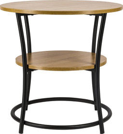 ERRO Bijzettafel Rond - Ø55 x H55cm - zwart/bruin