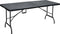 ERRO Vouwtafel - Campingtafel - inklapbare tafel - plooitafel - klaptafel met houtlook - 180x74cm - zwart