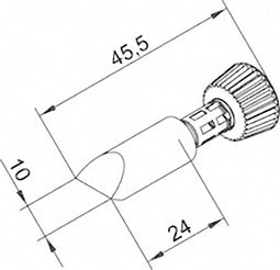Ersa 0102Cdlf100/Sb Soldeerpunt Beitelvorm Grootte Soldeerpunt 10 Mm Lengte Soldeerpunt: 45.5 Mm Inhoud: 1 Stuks