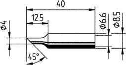 Ersa 0832NDLF Soldeerpunt Schuin Grootte soldeerpunt 4 mm Inhoud: 1 stuk(s)