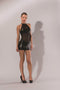 Guilty Pleasure - Wetlook halterjurkje met transparant middendeel - S