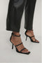NA-KD Glitter High Heel Sandalen - Verstelbaar Enkelbandje - Zwart - Maat 40