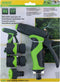 Kinzo 4-Delige Spuitpistool Set - Incl. 3 Verbindingsstukken voor Tuinslang - 8 Sproei-Standen - Soft-Grip Handgreep - Groen/Grijs