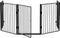 Metalen kachelscherm - 5-delig - 300 cm incl. poort - Zwart