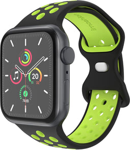 imoshion Sport⁺ bandje - Geschikt voor Apple Watch 1, 2, 3, 4, 5, 6, 7, 8, 9, 10 (42 mm), SE - 38/40/41 mm - Black & Yellow - S/M