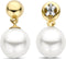 TI SENTO Dames Oorbellen - 925 zilver - Parel met geel verguld - 7912YP