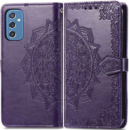 iMoshion Hoesje Geschikt voor Samsung Galaxy M52 Hoesje Met Pasjeshouder - iMoshion Mandala Bookcase - Paars