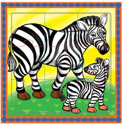 Mama Memo Legpuzzel Zebra's Hout 9 Stukken 15 X 15 Cm