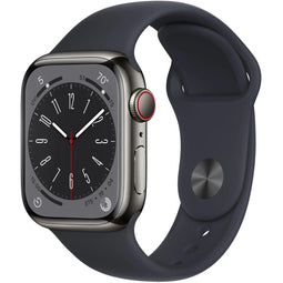 Apple Watch Series 8 - 41mm - Roestvrij staal - Grafiet - GPS + Cellular