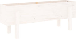 vidaXL - Plantenbak - verhoogd - 101x30x38 - cm - massief - grenenhout - wit