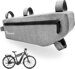 MIVELO Fietstas frame - 100% waterdicht - 3 liter - grijs