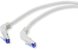 Renkforce RF-4892518 RJ45 Netwerkkabel, patchkabel CAT 6A S/FTP 15.00 m Grijs 90° haaks naar onder 1 stuk(s)