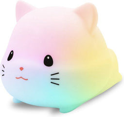 Vulpes Goods® Nachtlampje - LED Nachtlampje Kinderen - Dimbaar & RGB kleuren - Poes