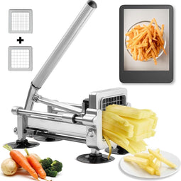 Fornello Frietsnijder DuoBlade - Groentesnijder met 2 messen 3/8 & 1/4 Inch - RVS