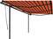 vidaXL - Luifel - automatisch - uittrekbaar - met - palen - 6x3 - m - oranje - en - bruin