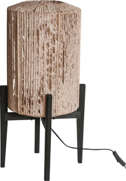 PTMD Kenaz bruine papier rond vloerlamp maat in cm: 30x30x60 - Naturel