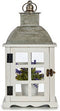 Gift Decor Lykta 14 X 39,3 X 20 Cm Zilverkleurig Metaal Hout Wit (6 Stuks)