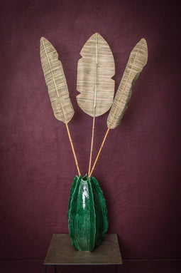 PTMD Gedroogde Bloem Bamboe Steel Palmblad - 31 x 1 x 190 cm - Goud