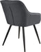 tectake® Marilyn - Eetkamerstoel - Linnenlook - Donkergrijs/Zwart - 58 x 62 x 82 cm