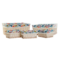 Basket spelset DKD Home Decor 49 x 40 x 22 cm Polyester vlechtwerk Boho (5 Stuks)