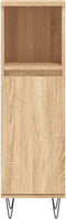 vidaXL - Badkamerkast - 30x30x100 - cm - bewerkt - hout - sonoma - eikenkleurig