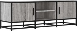 vidaXL - Tv-meubel - 120x35x41 - cm - bewerkt - hout - metaal - grijs - sonoma - eiken