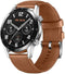 Huawei Watch GT 2 46 mm zilver met bruine lederband