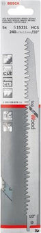Bosch S 1531 L - HCS Zaagblad voor Grof Hout - Geslepen - (5 stuks)