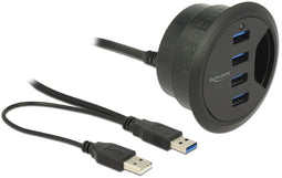 Delock 62868 - In-Desk Hub - 4x USB 3.2 Gen 1 - Zwart