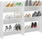 vidaXL - Wandschoenenkasten - 2 - st - 60x18x90 - cm - bewerkt - hout - hoogglans - wit