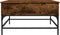 vidaXL - Salontafel - 80x80x45 - cm - bewerkt - hout - en - metaal - gerookt - eiken