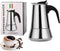 Espressomaker geschikt voor inductiekookplaten 2 kopjes (100 ml) roestvrijstalen mokkapot espressomachine fornuis aluminiumvrije mokkapot espressopot