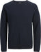JACK & JONES Hill Knit Crew Neck - Heren Trui - Donkerblauw - Maat L
