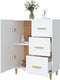 vidaXL - Dressoir - 69,5x34x90 - cm - bewerkt - hout - wit