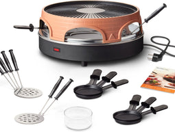 Emerio PO-113255.4 - 3-in-1 Pizza Oven - 6 Persoons Raclette en Grill - Terracotta Koepel - 1500W (6 stuks)
