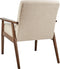ESRUM - Fauteuil - Beige - Bouclé/Donker hout