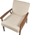 ESRUM - Fauteuil - Beige - Bouclé/Donker hout
