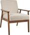 ESRUM - Fauteuil - Beige - Stof/Donker hout