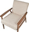 ESRUM - Fauteuil - Beige - Stof/Donker hout